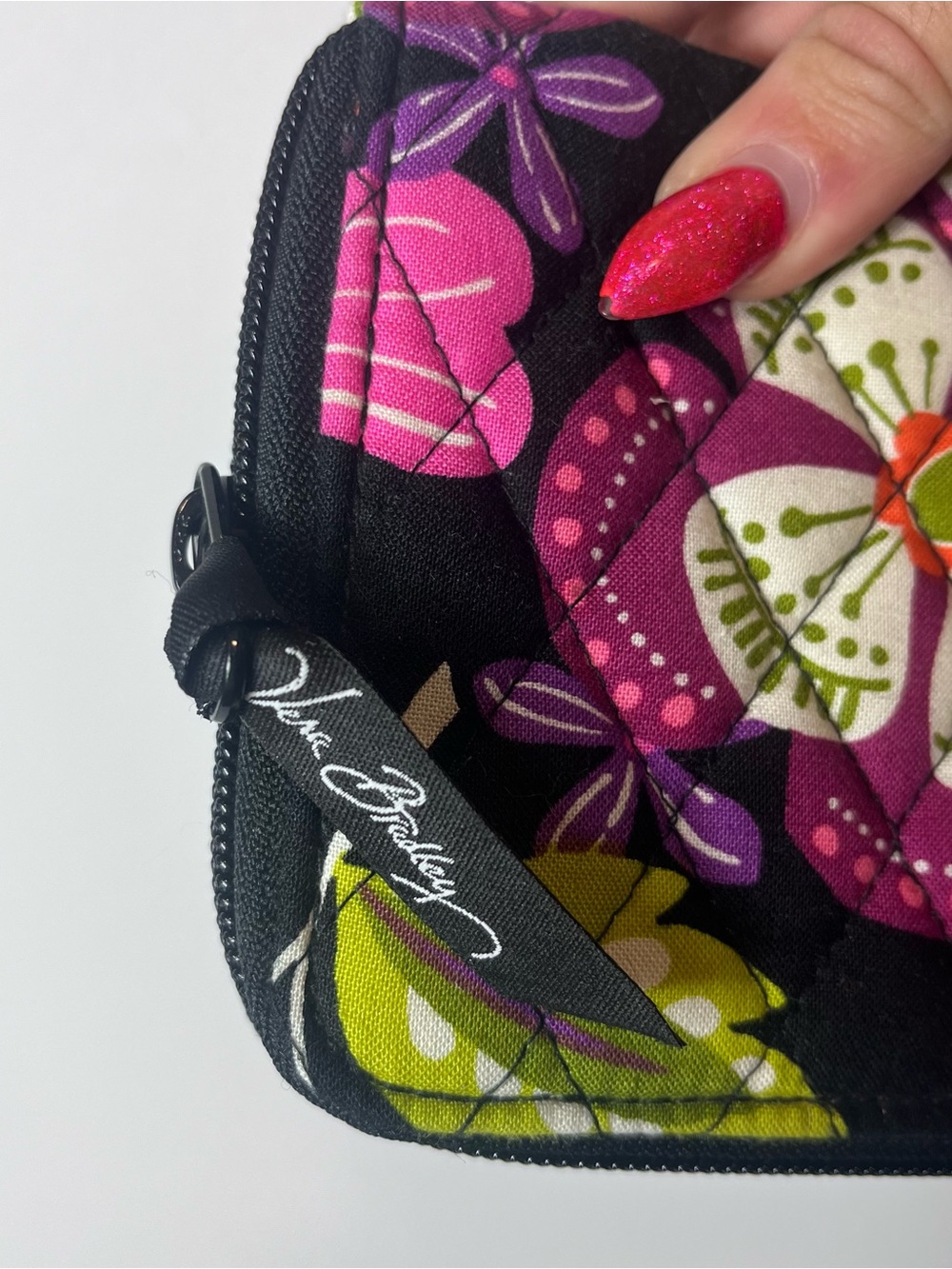 Vera Bradley Accordion Wallet Pirouette Pink Retired Zip Floral Quilted Clutch - Picture 2 of 5